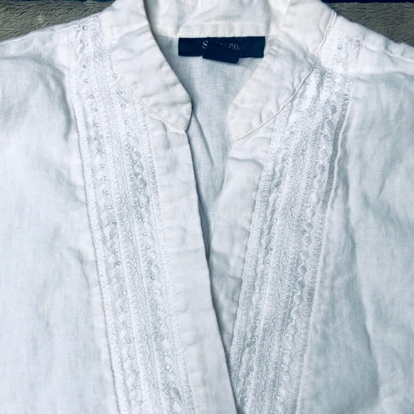 Style&Co, White Linen Blouse. Sz 16 - Picture 2 of 4